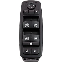Front, Driver Side Window Switch, Black