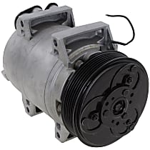 A/C Compressor, With Clutch, 6-Groove Pulley, With Short Housing