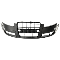 Front Primed Bumper Cover, Type 1, With Fog Light Holes, With Parking Aid Sensor Holes, Without Headlight Washer Holes