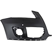 Front, Passenger Side Primed Bumper Cover, For Models With Parking Aid Sensor Holes and Headlight Washer Holes, Without S-Line Package