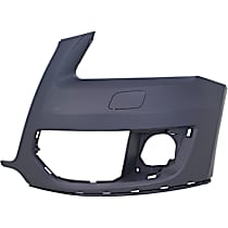 Front, Driver Side Primed Bumper Cover, For Models Without S-Line Package, Without Parking Aid Sensor Holes