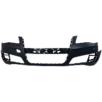 Front Primed Bumper Cover, With Fog Light Holes, With Parking Aid Sensor Holes