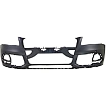 Front Primed Bumper Cover, For Models Without S-Line Package, Without Headlight Washer Holes, With Parking Aid Sensor Holes