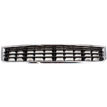 Front, Center Bumper Grille, Chrome Shell with Black Insert