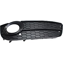 Front, Passenger Side Fog Light Trim, 2-Convertible, For Models Without Adaptive Cruise Control and S-Line Package, With Fog Light Holes, Textured Black