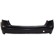 Rear Primed Bumper Cover, Base Model, Sedan, For Models Without S-Line Package, Without Parking Aid Sensor Holes