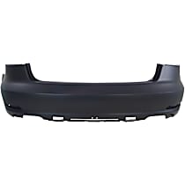 Rear Primed Bumper Cover, Convertible/Sedan, Without Parking Aid Sensor Holes