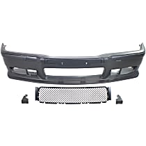 Front Primed Bumper Cover, Sport Upgrade Kit, M3 Style, With Bumper Strips and Tow