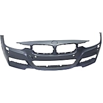 Front Primed Bumper Cover, Sedan/Wagon, For Models With M Package, With Park Distance Control, With Headlight Washer Holes, With Fog Light Holes