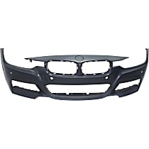 Front Primed Bumper Cover, Sedan/Wagon, For Models With M Package, With Fog Light Holes, With Parking Aid Sensor Holes, Without Headlight Washer Holes
