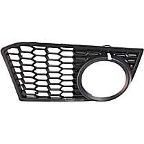 Front, Passenger Side Fog Light Trim, Textured Black, Side Bumper Grille, Base Model, with M Package