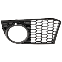 Front, Driver Side Fog Light Trim, Textured Black, Side Bumper Grille, Base Model, with M Package
