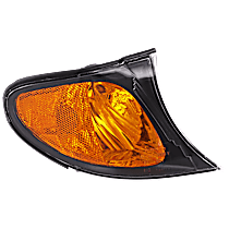 Passenger Side Corner Light, With bulb(s), Yellow lens, Black Surround Trim, Sedan/Wagon