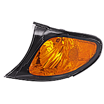 Driver Side Corner Light, With bulb(s), Yellow lens, Black Surround Trim, Sedan/Wagon