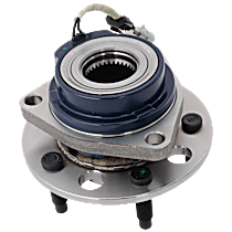 Front, Driver or Passenger Side Wheel Hub, 5 Lugs, With Bearing, With Sensor