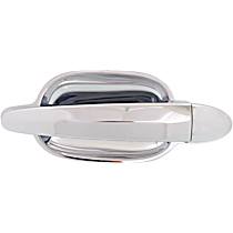 Front, Driver Side Chrome Exterior Door Handle, Without Key Hole, 4-Door, Sedan