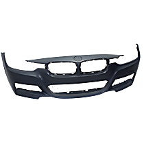 Front Primed Bumper Cover, Sedan/Wagon, For Models With M Sport Package, Without Park Distance Control Sensor Holes and Headlight Washer Holes
