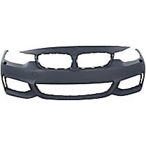 Front Primed Bumper Cover, For Models With M Sport Line Package, With Headlight Washer Holes and Fog Light Holes, Without Park Sensor, Except M4 Model