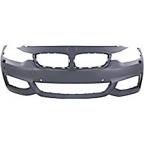 Front Primed Bumper Cover, Base Model, With M Sport Line Package, With Park Distance Control, Washer Holes and Fog Light Holes