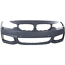 Front Primed Bumper Cover, Base Model, With M Sport Line Package, With Park Distance, Washer Holes and Fog Light Holes
