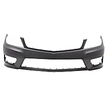 Front Primed Bumper Cover, For Models With AMG Styling Package, Without Parking Sensor Holes, Headlight Washer Holes and Side Marker Light Holes