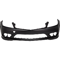 Front Primed Bumper Cover, For Models With AMG Package, With Side Marker Holes and Fog Light Holes, Without Headlight Washer Holes and Park Sensor Holes