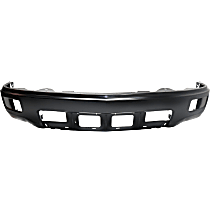 Front Bumper, Powdercoated Black, With Fog Light Holes, Without Parking Aid Sensor Holes, Without Mounting Brackets