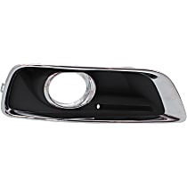 Front, Passenger Side Fog Light Trim, Black and Chrome