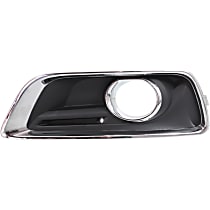 Front, Driver Side Fog Light Trim, Black and Chrome