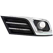Front, Passenger Side Fog Light Trim, Black and Chrome