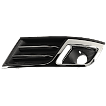 Front, Driver Side Fog Light Trim, Black and Chrome