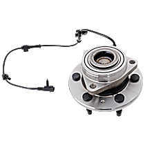 Front, Driver or Passenger Side Wheel Hub, With Bearing, With Sensor, 6 x 5.5 in. Bolt Pattern, Rear Wheel Drive