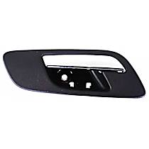 Front, Driver Side Chrome Lever with Black Bezel Interior Door Handle, Without Door Lock Hole