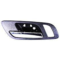 Front, Driver Side Chrome Lever with Black Bezel Interior Door Handle, Without Door Lock Hole
