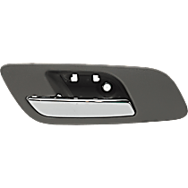 Front, Driver Side Gray bezel with chrome lever Interior Door Handle, Without Door Lock Hole