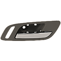 Front, Passenger Side Gray bezel with chrome lever Interior Door Handle, Without Door Lock Hole