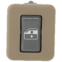 Rear, Driver or Passenger Side Window Switch, Gray, 1-Button
