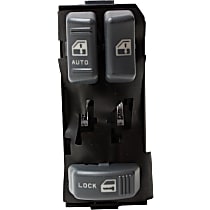 Front, Driver Side Window Switch, Gray, 3-Button, with Door Lock