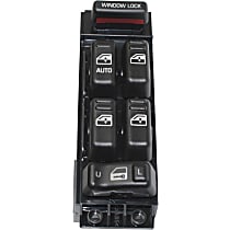 Front, Driver Side Window Switch, Black, 6-Button