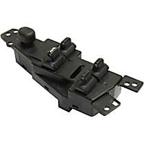 Front, Driver Side Window Switch, Black, 5-Button