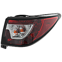 Passenger Side, Outer Tail Light, with Bulb, Halogen, Clear Lens, CAPA CERTIFIED