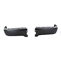 Step Bumper, Styleside, For Models Without Rear Object Sensor Holes, Powdercoated Black, Face Bar Only; With pad provision, Without mounting bracket(s) - 