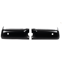 Step Bumper, Styleside, For Models With Rear Object Sensor Holes, Powdercoated Black, Face Bar Only; With pad provision, Without mounting bracket(s) - 