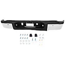 Step Bumper, Chrome, Face Bar and Pads, For Models with Single Rear Wheels, with Rear Object Sensor