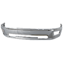 Front Bumper, Chrome, With Rectangular Fog Light Hole, Without Mounting Brackets