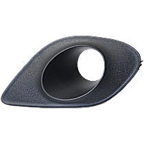 Front, Driver Side Fog Light Trim, Textured Black, For Models with Hood Scoop