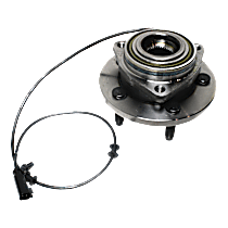 Front, Driver or Passenger Side Wheel Hub, 5 Lugs, With Bearing, With Sensor
