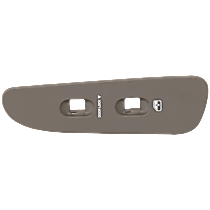 Front, Passenger Side Window Switch Bezel, Plastic, Gray