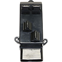 Front or Rear, Driver Side Window Switch Black 4 Buttons