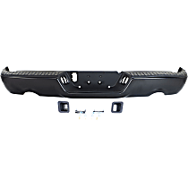Powdercoated Black Step Bumper, Face Bar and Pads, With Dual Exhaust Holes